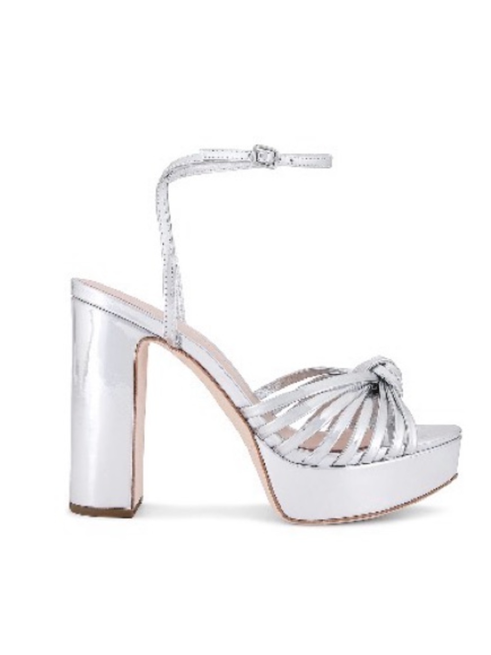 Loeffler Randall Rivka Knotted Platform Sandal - Silver Mirror
